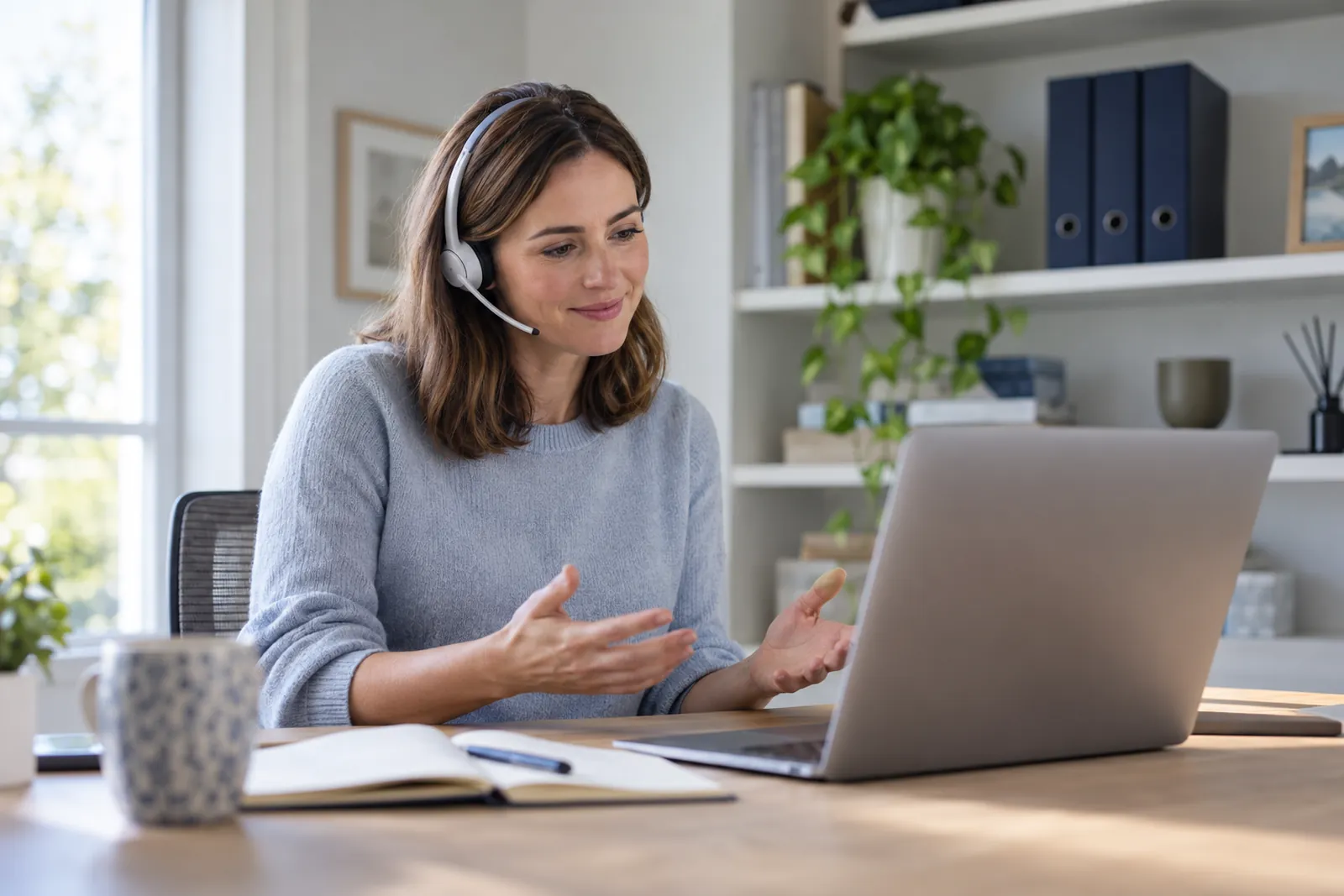 Care Desk administrator on a video call with a care home manager